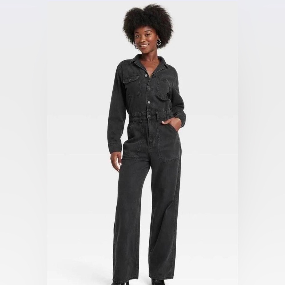 Universal Thread Black Button Up Jumpsuit - image 6